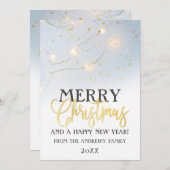 Cartes Pour Fêtes Annuelles Noel blanc Gold Star Confetti brillant (Devant / Derrière)