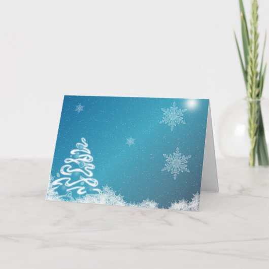 Cartes Pour Fêtes Annuelles Noël bleu (Devant)