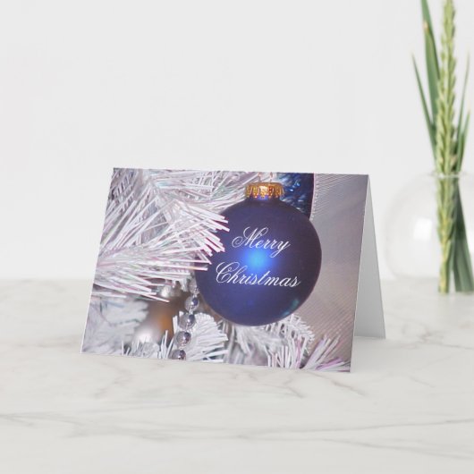 Cartes Pour Fêtes Annuelles Noël bleu (Devant)