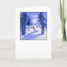 Cartes Pour Fêtes Annuelles Noël bleu