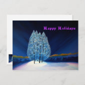 Cartes Pour Fêtes Annuelles Noël bleu #6 (Devant / Derrière)