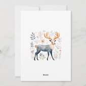 Cartes Pour Fêtes Annuelles Noël Bleu cerf botanique (Dos)