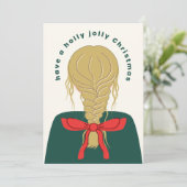 Cartes Pour Fêtes Annuelles Noël Blonde Bow (Debout devant)
