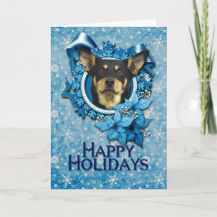 Cartes Pour Fêtes Annuelles Noël - Blue Snowflake - Australian Kelpie