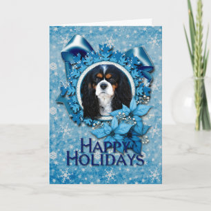 Cartes Pour Fêtes Annuelles Noël - Blue Snowflakes - Cavaliers