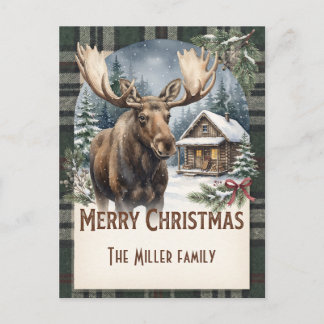 Cartes Pour Fêtes Annuelles Noël Boisée Plaid Vintage