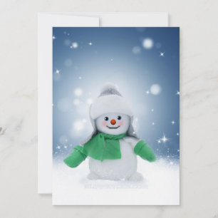 Cartes Pour Fêtes Annuelles Noël bonhomme de neige SlipperyJoe foulard vert m