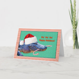 Cartes Pour Fêtes Annuelles Noël, bonnes fêtes, alligator, casquette de Père