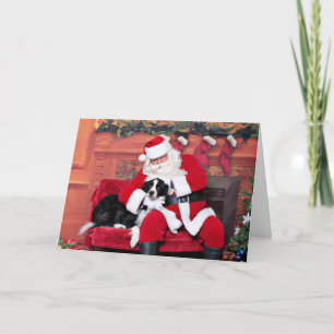 Cartes Pour Fêtes Annuelles Noël - Bordure Collie - Retourner