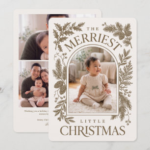 Cartes Pour Fêtes Annuelles Noël Botanique Brun Vintage le Plus Joyeux