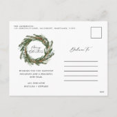 Cartes Pour Fêtes Annuelles Noël botanique minimal d'aquarelle moderne (Dos)