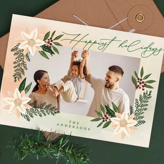 Cartes Pour Fêtes Annuelles Noël botanique moderne Photo