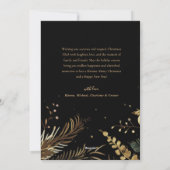 Cartes Pour Fêtes Annuelles Noël Botanique Noir Or Moderne Élégant (Dos)