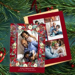Cartes Pour Fêtes Annuelles Noël botanique rustique multicolore