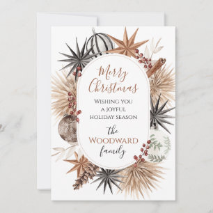 Cartes Pour Fêtes Annuelles Noël Botaniques Séchées Bohème Rustique