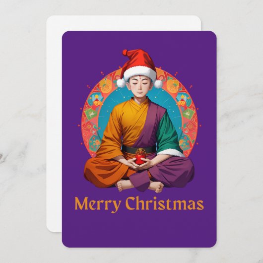 Cartes Pour Fêtes Annuelles Noël bouddhiste (Devant / Derrière)