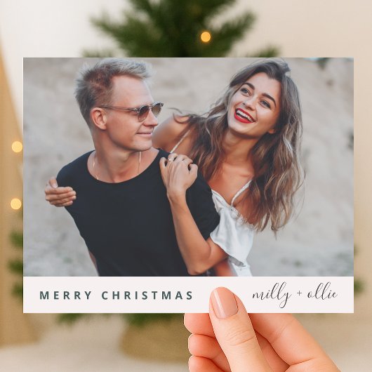 Cartes Pour Fêtes Annuelles Noël branché | Photo moderne élégante en couple