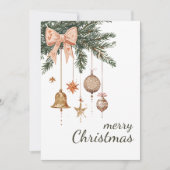 Cartes Pour Fêtes Annuelles Noël Branches À feuillage persistant Ornement Non  (Devant)