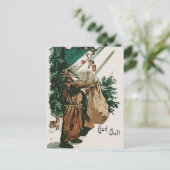 Cartes Pour Fêtes Annuelles Noël Brown du père noël de robe longue (Debout devant)
