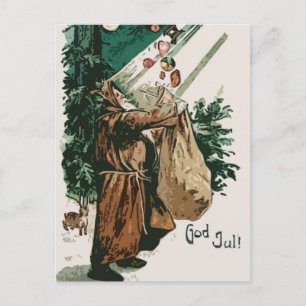 Cartes Pour Fêtes Annuelles Noël Brown du père noël de robe longue
