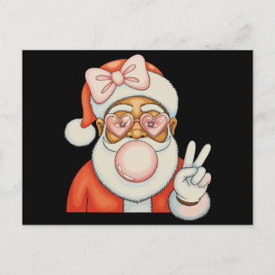 Cartes Pour Fêtes Annuelles Noël Bubble Gum Santa noir afro-américain