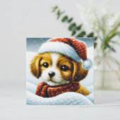 Cartes Pour Fêtes Annuelles Noël budget chiot de Noël (Debout devant)