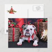 Cartes Pour Fêtes Annuelles Noël - Bulldog - Delilah (Devant / Derrière)