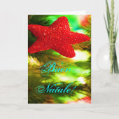 Cartes Pour Fêtes Annuelles Noël Buon Natale Red Christmas Star (Devant)