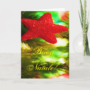 Cartes Pour Fêtes Annuelles Noël Buon Natale Red Christmas Star I