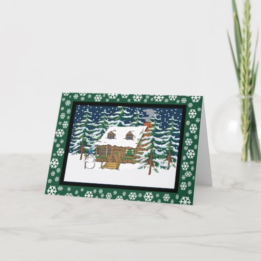 Cartes Pour Fêtes Annuelles noël cabine (Devant)