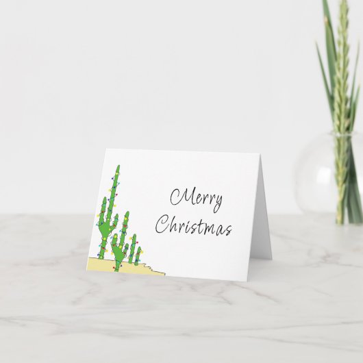 Cartes Pour Fêtes Annuelles Noël Cactus Désert Sud-Ouest (Devant)