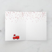 Cartes Pour Fêtes Annuelles Noël Camion de feu rouge Noël (Intérieur)