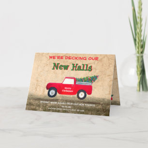 Cartes Pour Fêtes Annuelles Noël Camion Rouge Deck Nouvelles Halls Pays