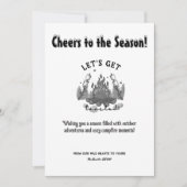 Cartes Pour Fêtes Annuelles Noël Camp Fire Pine Extérieur Aventure Noir (Devant)