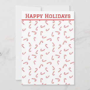 Cartes Pour Fêtes Annuelles Noël Canne de Bonbons Personnalisée