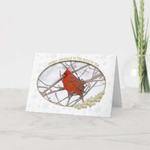 Cartes Pour Fêtes Annuelles NOËL - CARDINAL ROUGE/NEIGE - à vous deux