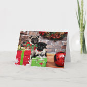 Cartes Pour Fêtes Annuelles Noël - Carlin - Daisy Mae et Lily Lou (Devant)
