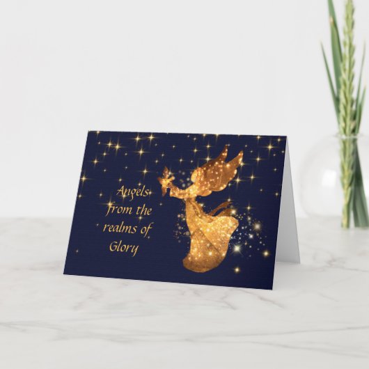 Cartes Pour Fêtes Annuelles Noël Carol Angel's From Realms of Glory Holid (Devant)