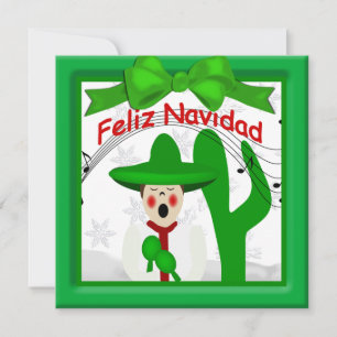 Cartes Pour Fêtes Annuelles Noël Caroler Homme Mexicain Salutation