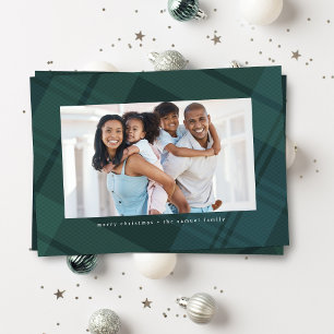 Cartes Pour Fêtes Annuelles Noël carreaux simple bleu vert photo