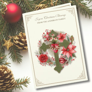 Cartes Pour Fêtes Annuelles Noël Catholici Vierge Marie Coeur Poinsettias