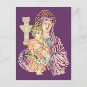 Cartes Pour Fêtes Annuelles Noël celtique Madonna