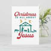 Cartes Pour Fêtes Annuelles Noël, c'est la scène de la Nativité Jésus (Debout devant)