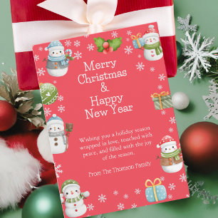Cartes Pour Fêtes Annuelles Noël Charmant hiver Snowman