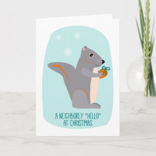 Cartes Pour Fêtes Annuelles Noël charmant petit écureuil pour le voisin