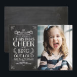 Cartes Pour Fêtes Annuelles Noël Cheer Chalkboard photo de vacances<br><div class="desc">Noël Cheer Chalkboard Carte photo de vacances. Voir toutes les autres pièces de cette collection. Écrivez-moi à l'adresse mailme@mistyqe.com pour obtenir des devis sur d'autres pièces correspondantes ou des demandes de personnalisation.</div>
