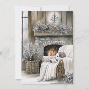 Cartes Pour Fêtes Annuelles Noël Cheminée Cosy