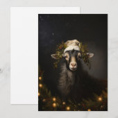 Cartes Pour Fêtes Annuelles Noël Chèvre Lumière de Noël (Devant / Derrière)