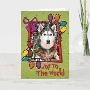 Cartes Pour Fêtes Annuelles Noël - chien de traîneau sibérien - Nika