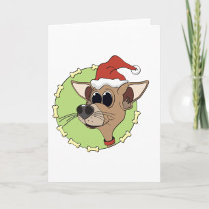 Cartes Pour Fêtes Annuelles Noël Chihuahua Head